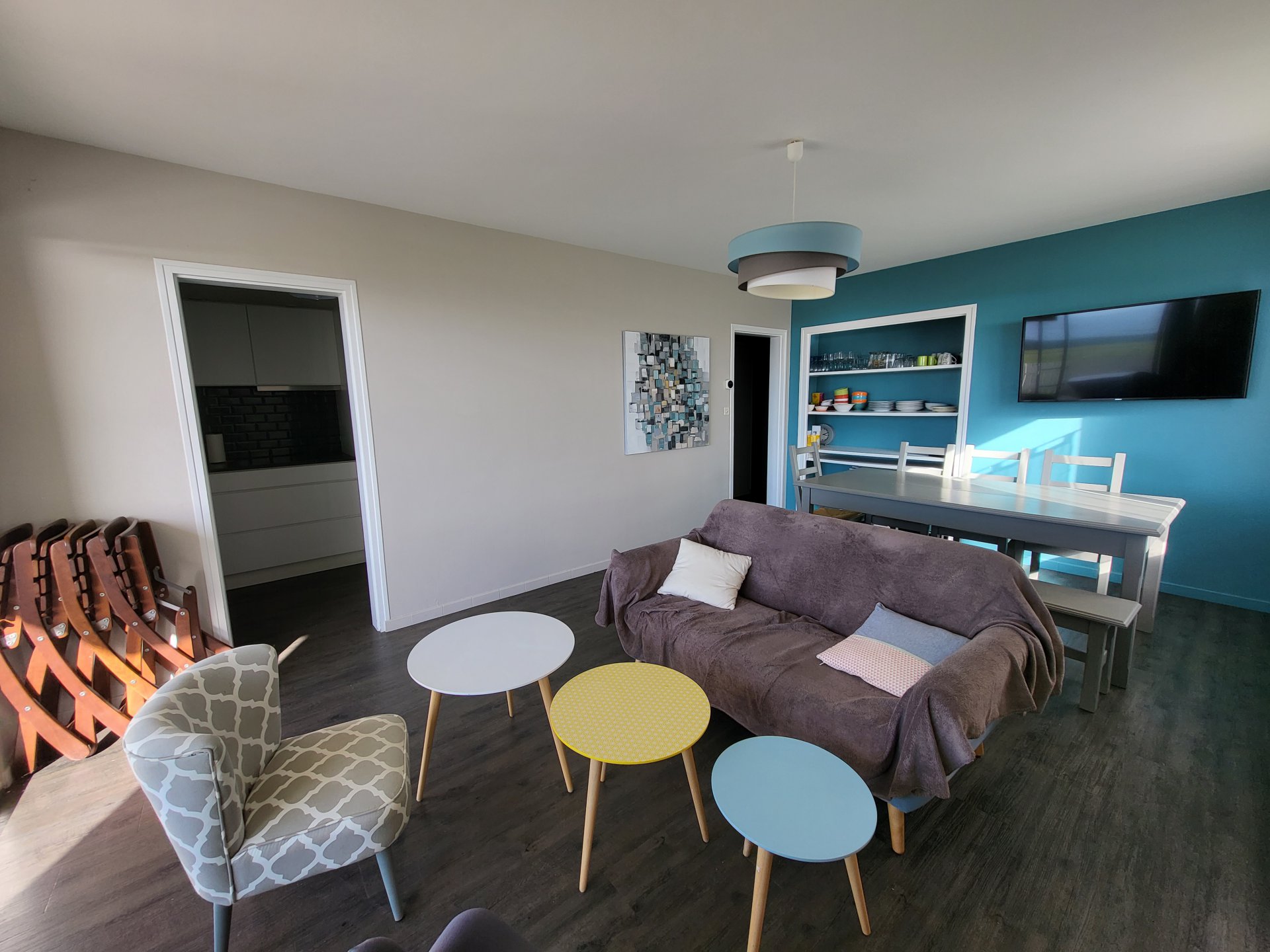 Appartement à louer à Damgan Location pour 6 personnes. T3 accès direct à la mer